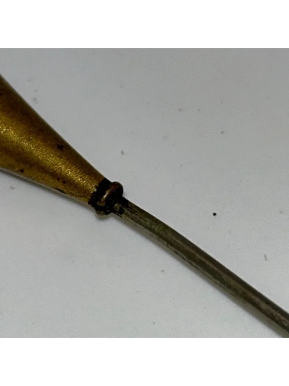Antique Gold-Tone Hat Pin Victorian Edwardian 1900s Estate Millinery 10 inch